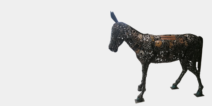 Sculpture métal âne