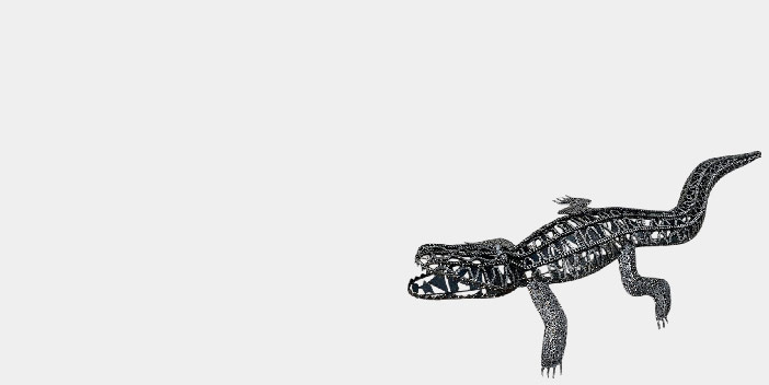 Sculpture métal crocodile