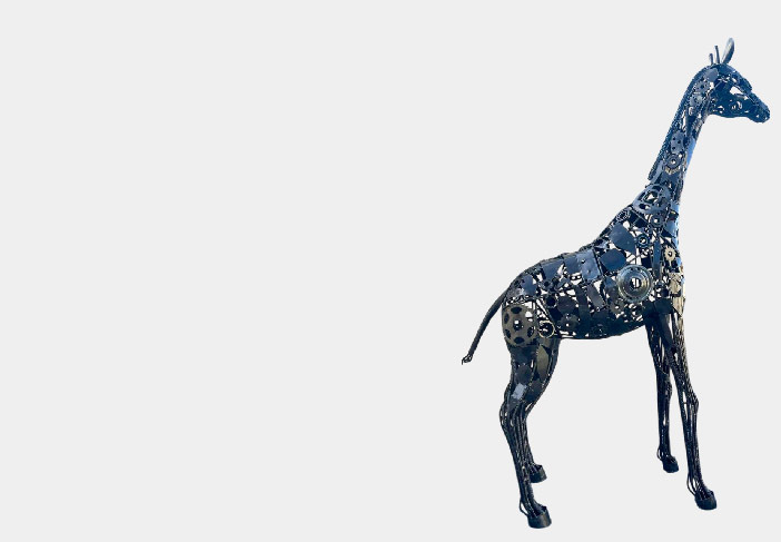 Sculpture métal girafe