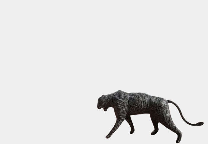 Sculpture métal jaguar