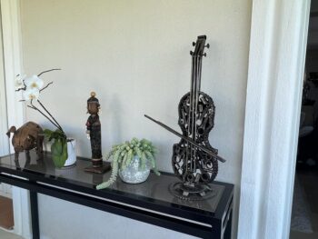 Sculpture violon métal pièces mécaniques - Modèle Résonance Industrielle