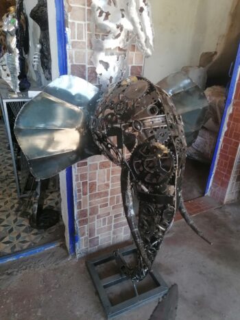 Sculpture éléphant industrielle HATHI métal recyclé
